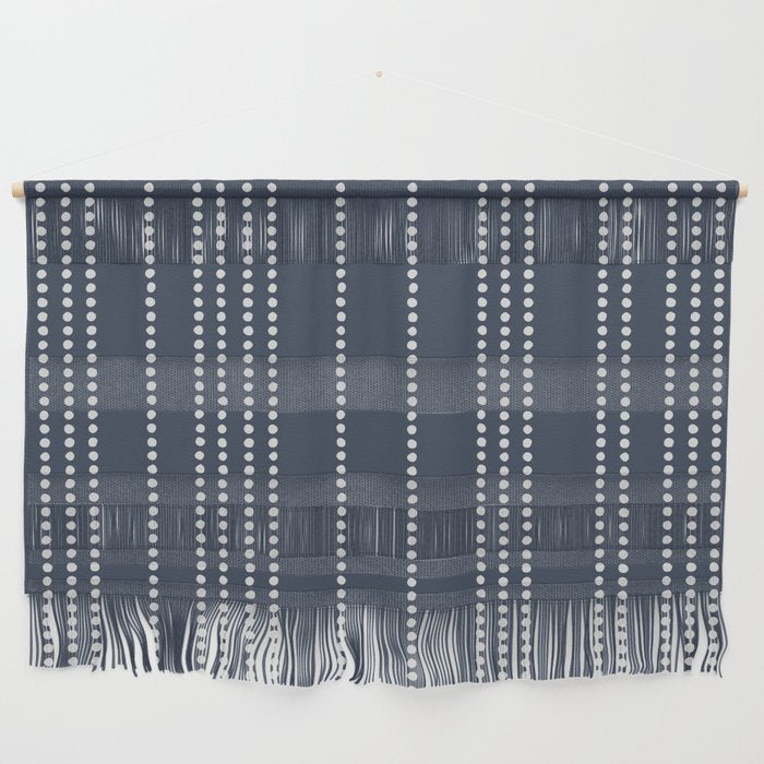 Ethnic Spotted Stripes in Blue Wall Hanging Gallery Image 1