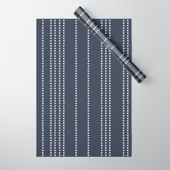 Ethnic Spotted Stripes in Blue Wrapping Paper Gallery Image 1