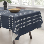 Ethnic Spotted Stripes in Blue Tablecloth Gallery Image 3