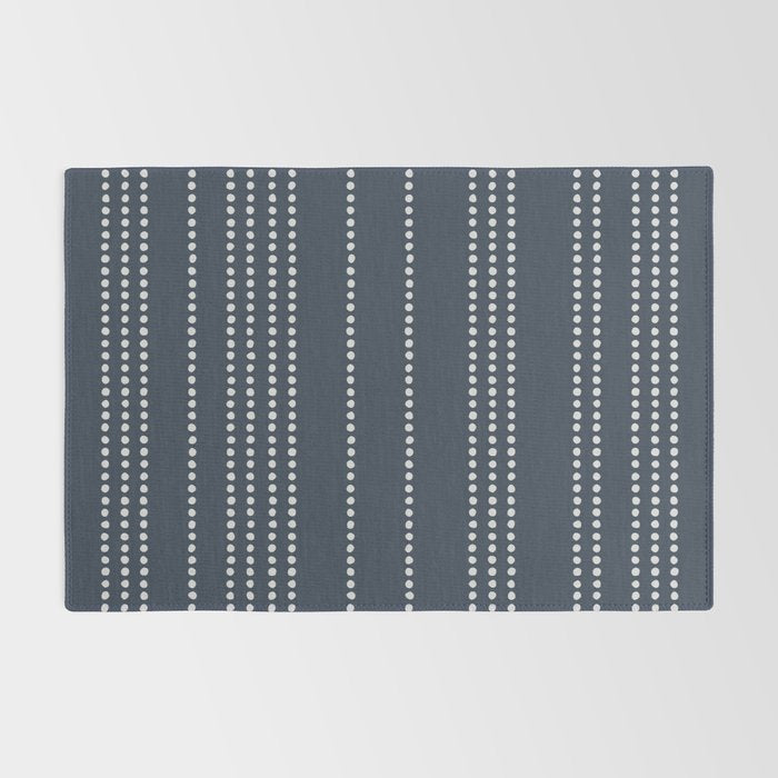 Ethnic Spotted Stripes in Blue Rug Gallery Image 2
