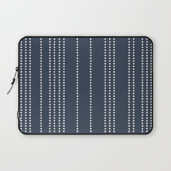 Ethnic Spotted Stripes in Blue Laptop Sleeve Gallery Image 1