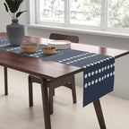 Ethnic Spotted Stripes in Blue Table Runner Gallery Image 2