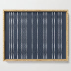 Ethnic Spotted Stripes in Blue Serving Tray Gallery Image 1