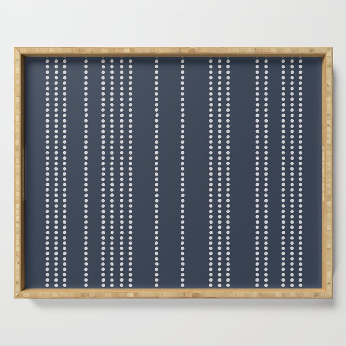 Ethnic Spotted Stripes in Blue Serving Tray Gallery Image 1