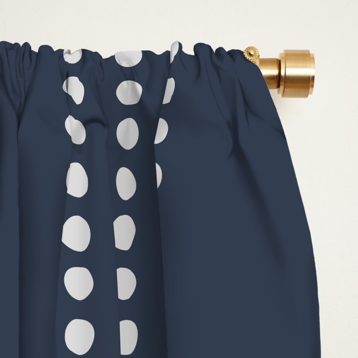 Ethnic Spotted Stripes in Blue Window Curtain Gallery Image 2