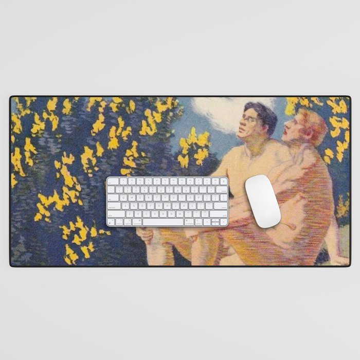 âI will sing the song of companionshipâ Leaves of Grass by Margaret Cook Desk Mat Gallery Image 1