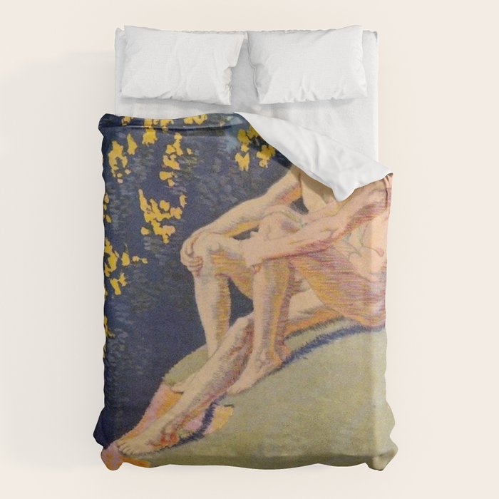 âI will sing the song of companionshipâ Leaves of Grass by Margaret Cook Duvet Cover Gallery Image 6