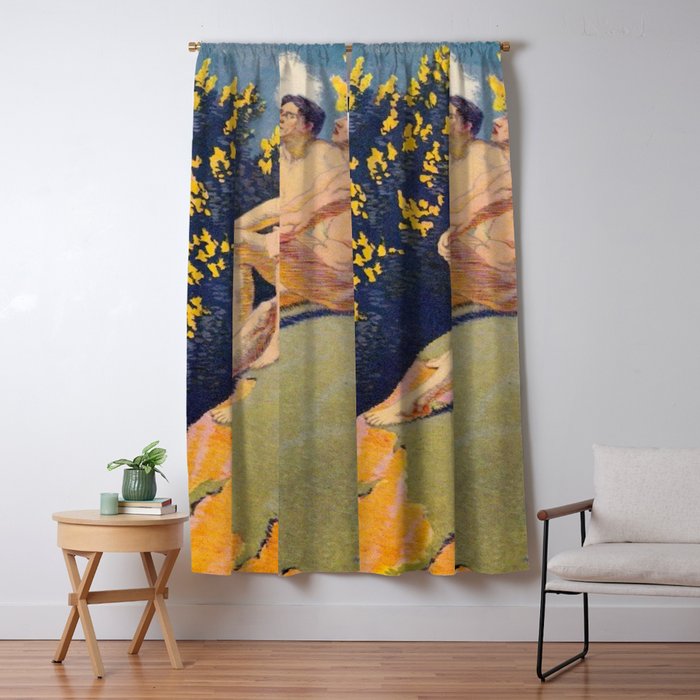 âI will sing the song of companionshipâ Leaves of Grass by Margaret Cook Window Curtain Gallery Image 1