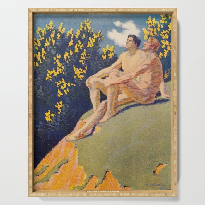 âI will sing the song of companionshipâ Leaves of Grass by Margaret Cook Serving Tray Gallery Image 1