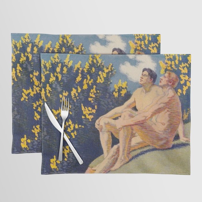 âI will sing the song of companionshipâ Leaves of Grass by Margaret Cook Placemat Gallery Image 1