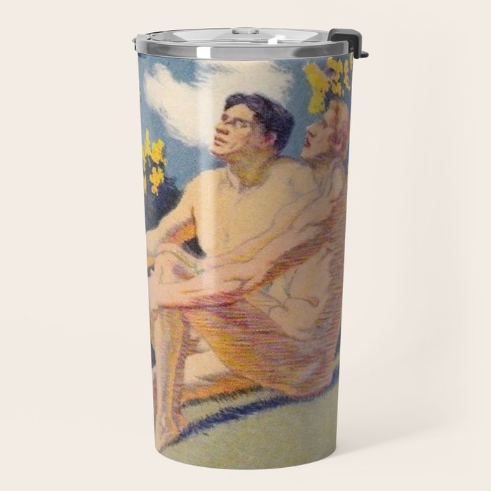 âI will sing the song of companionshipâ Leaves of Grass by Margaret Cook Travel Mug Gallery Image 2