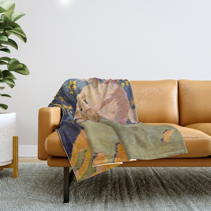 âI will sing the song of companionshipâ Leaves of Grass by Margaret Cook Throw Blanket Gallery Image 1