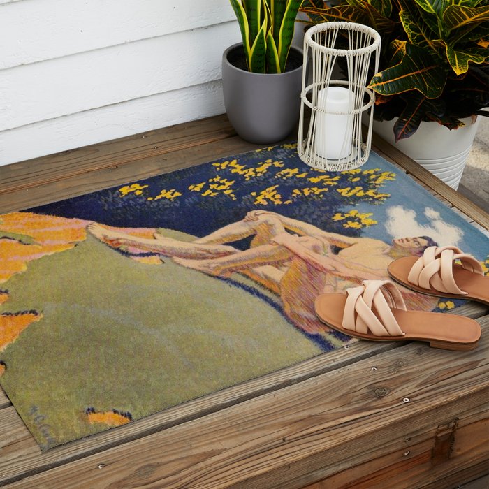âI will sing the song of companionshipâ Leaves of Grass by Margaret Cook Outdoor Rug Gallery Image 2