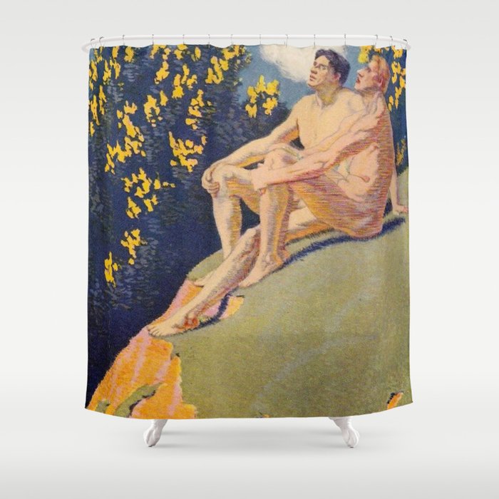 âI will sing the song of companionshipâ Leaves of Grass by Margaret Cook Shower Curtain Gallery Image 1