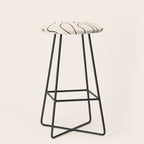 Squiggle Abstract Minimalist Modern Pattern in Black and Almond Cream Stool Gallery Image 1