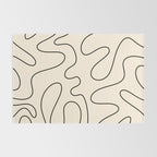 Squiggle Abstract Minimalist Modern Pattern in Black and Almond Cream Rug Gallery Image 2