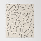 Squiggle Abstract Minimalist Modern Pattern in Black and Almond Cream Throw Blanket Gallery Image 2
