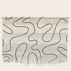 Squiggle Abstract Minimalist Modern Pattern in Black and Almond Cream Wall Hanging Gallery Image 1