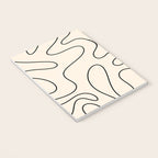 Squiggle Abstract Minimalist Modern Pattern in Black and Almond Cream Notebook Gallery Image 3