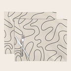 Squiggle Abstract Minimalist Modern Pattern in Black and Almond Cream Placemat Gallery Image 1