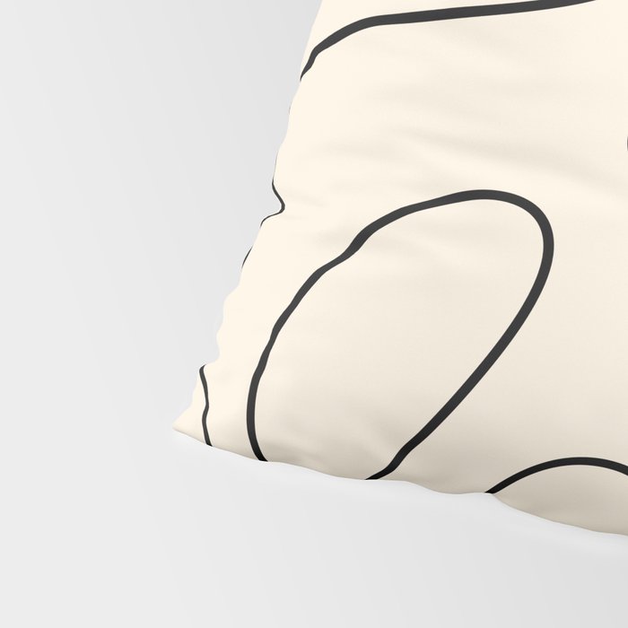 Squiggle Abstract Minimalist Modern Pattern in Black and Almond Cream Pillow Sham Gallery Image 4