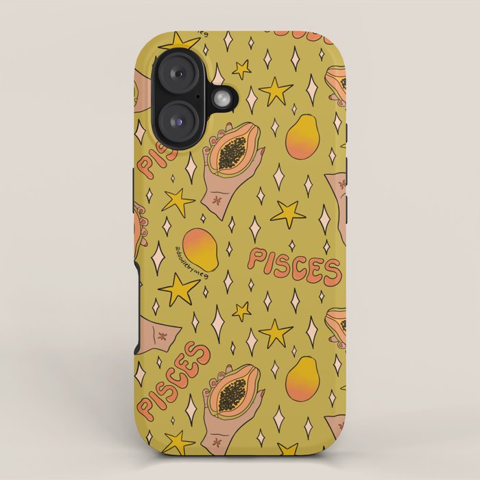 Pisces Papaya Print iPhone Case Gallery Image 1