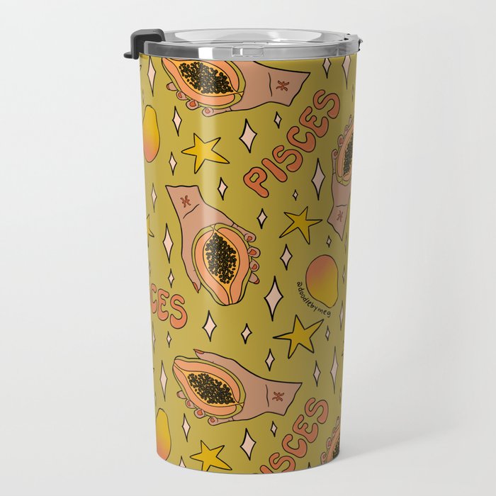 Pisces Papaya Print Travel Mug Gallery Image 3