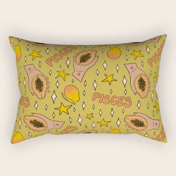 Pisces Papaya Print Rectangular Pillow Gallery Image 2