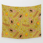 Pisces Papaya Print Wall Tapestry Gallery Image 4