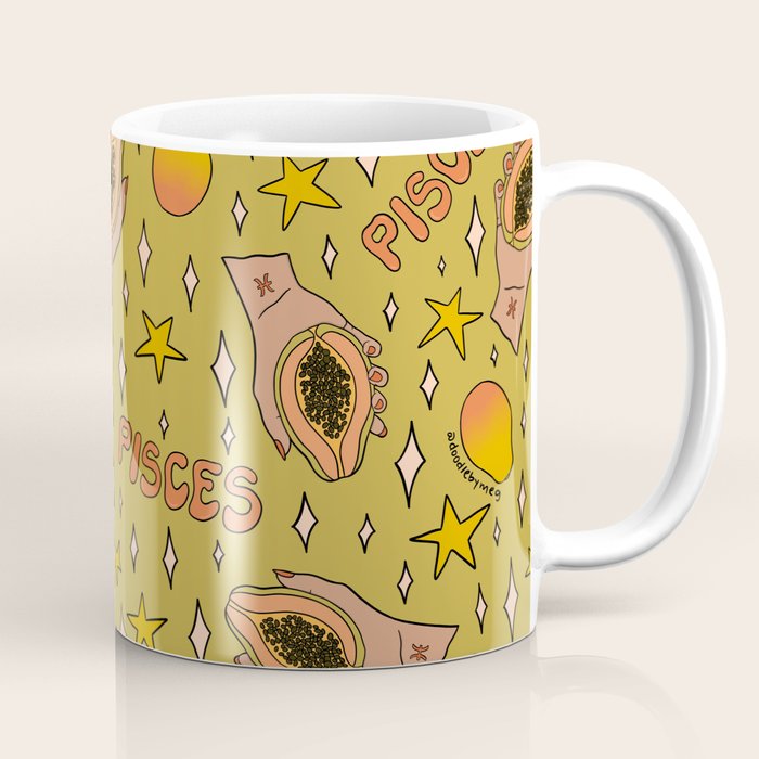 Pisces Papaya Print Coffee Mug Gallery Image 1