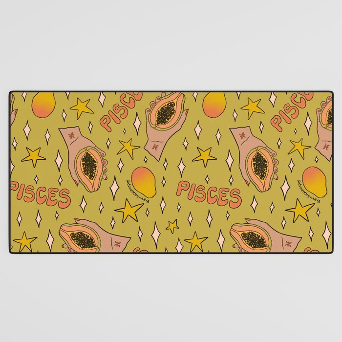 Pisces Papaya Print Desk Mat Gallery Image 3