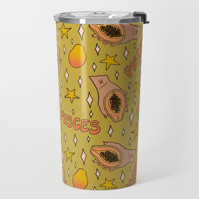 Pisces Papaya Print Travel Mug Gallery Image 2