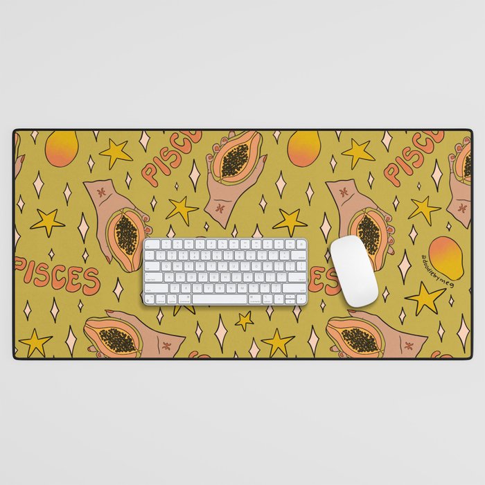Pisces Papaya Print Desk Mat Gallery Image 1