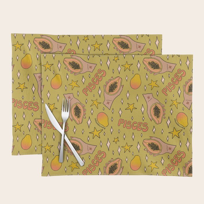 Pisces Papaya Print Placemat Gallery Image 1