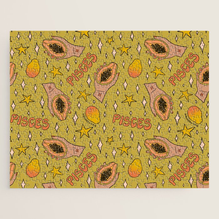 Pisces Papaya Print Jigsaw Puzzle Gallery Image 1