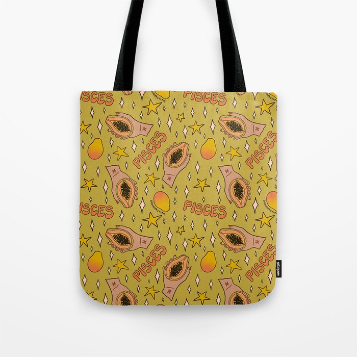 Pisces Papaya Print Tote Bag Gallery Image 1