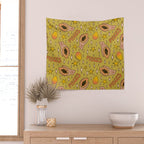 Pisces Papaya Print Wall Tapestry Gallery Image 2