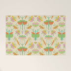 Whimsical Praying Mantis Retro Colors  Welcome Mat Gallery Image 1