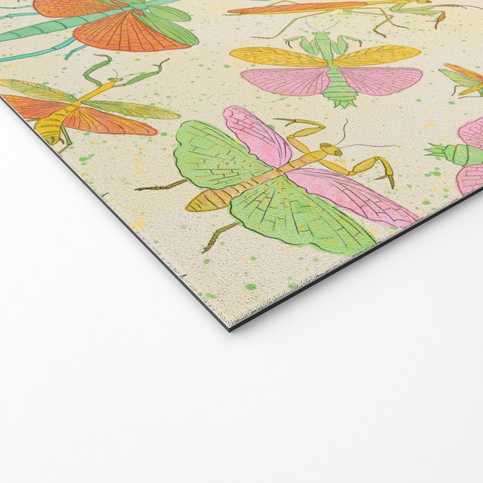 Whimsical Praying Mantis Retro Colors  Welcome Mat Gallery Image 2