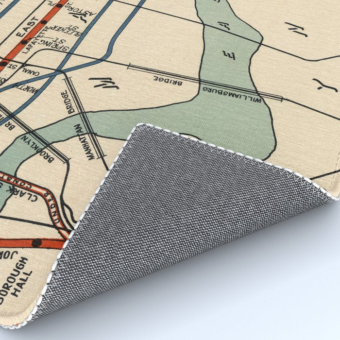 Vintage NYC Subway Map (1918) Rug Gallery Image 4