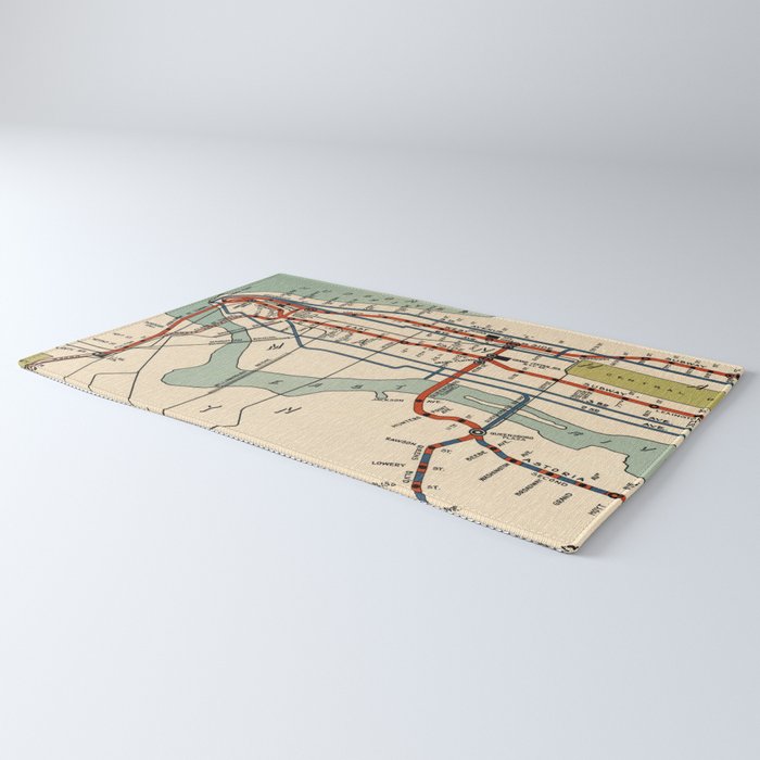 Vintage NYC Subway Map (1918) Rug Gallery Image 3