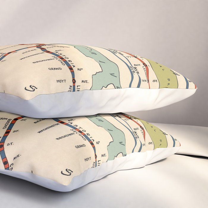Vintage NYC Subway Map (1918) Pillow Sham Gallery Image 3