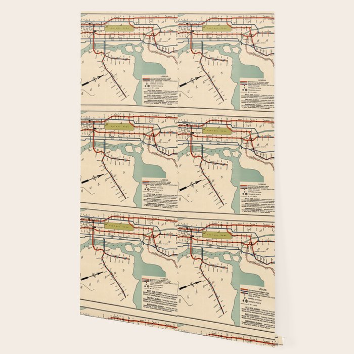 Vintage NYC Subway Map (1918) Wallpaper Gallery Image 2