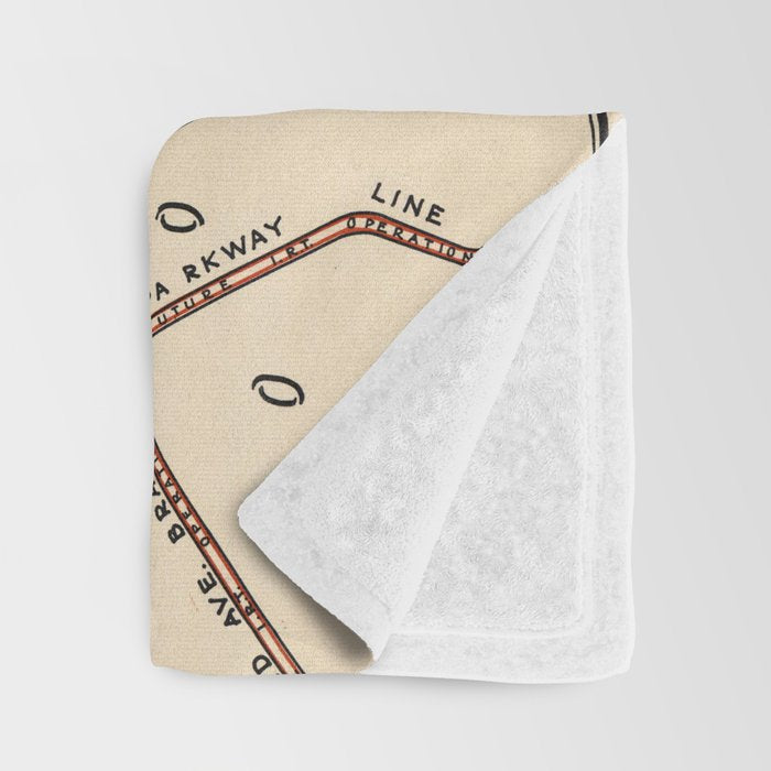Vintage NYC Subway Map (1918) Throw Blanket Gallery Image 3