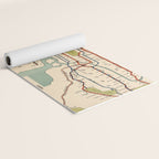 Vintage NYC Subway Map (1918) Yoga Mat Gallery Image 2