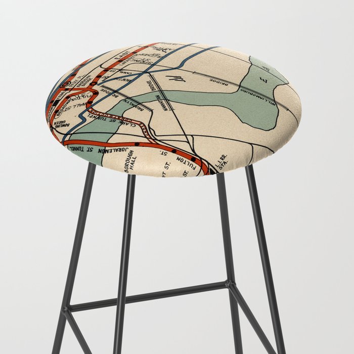 Vintage NYC Subway Map (1918) Stool Gallery Image 2