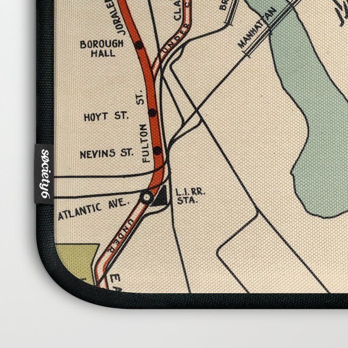 Vintage NYC Subway Map (1918) Laptop Sleeve Gallery Image 3