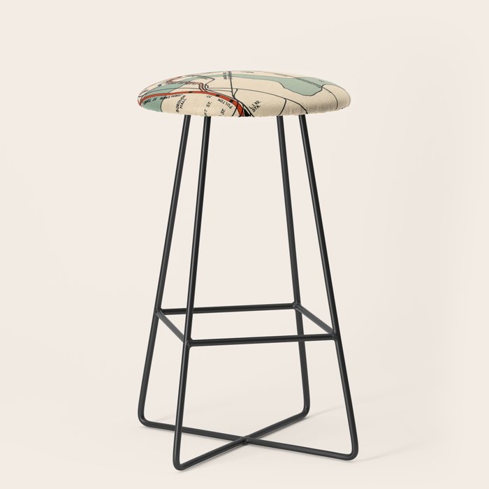 Vintage NYC Subway Map (1918) Stool Gallery Image 1