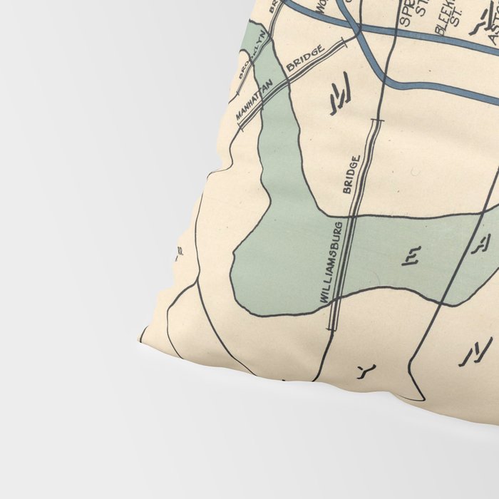 Vintage NYC Subway Map (1918) Pillow Sham Gallery Image 4