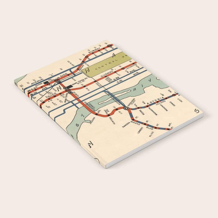 Vintage NYC Subway Map (1918) Notebook Gallery Image 2